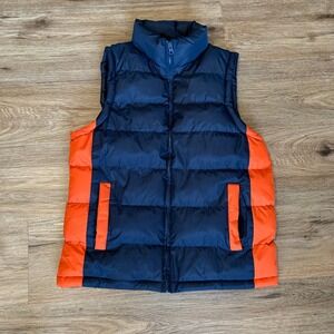 Cambridge Classics Puffer Vest Navy Blue Orange Full Zip Size XS